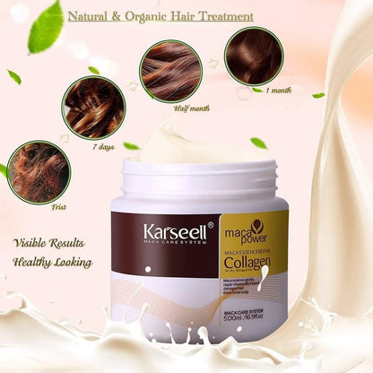 Karseell Collagen Hair Treatment Mask - Deep Repair Conditioning Argan Oil Collagen Hair Mask Essence For Dry Damaged & All Hair Types - 500ml