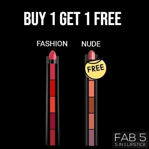 HUDA Matte Finish 5 in 1 Lipstick Buy 1 Get 1 Free