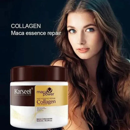 Karseell Collagen Hair Treatment Mask - Deep Repair Conditioning Argan Oil Collagen Hair Mask Essence For Dry Damaged & All Hair Types - 500ml